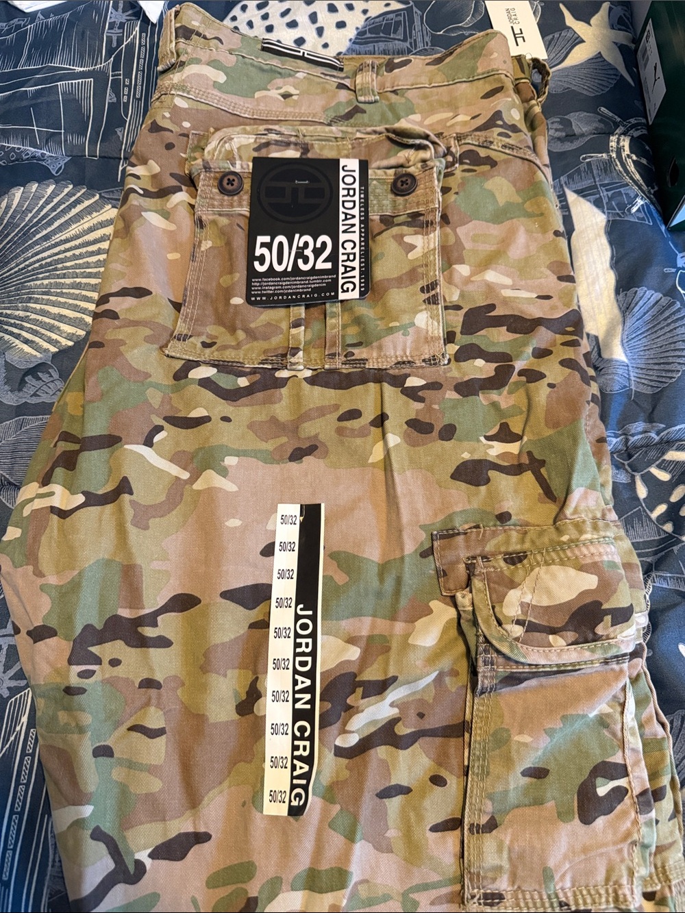 Jordan Craig Camo Cargo Pants in Green, Tan & Brown